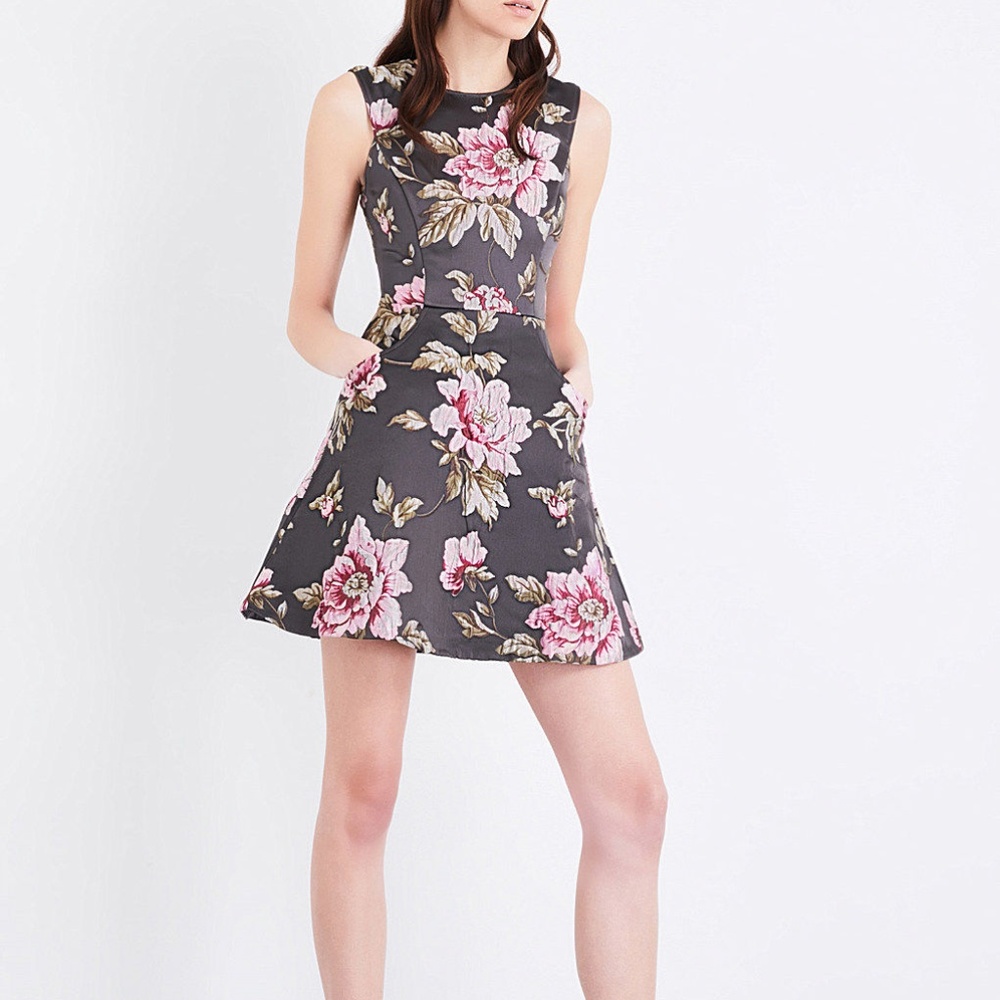 Ted Baker floral-jacquard skater Kinella Dress NEW T2